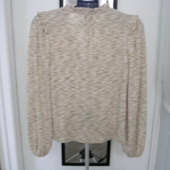 Zac & Rachel Long Sleeve V Neck knit top  size Small shades of cream and tan - Picture 2 of 13